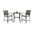 thumbnail image 4 of Patiojoy 3-Piece Patio Rattan Furniture Set Outdoor Bistro Set Cushioned Chairs & Table Set Gray, 4 of 5