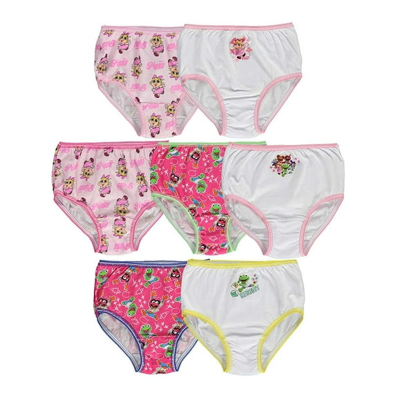 Muppet Babies Girls' 7-Pack Underwear Briefs Piggy Kermit Animal Gonzo (Baby and Toddler Girls)