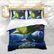thumbnail image 5 of El Grinch Conjunto de sábanas temático, trío de piezas, cómodo y amigable con la piel, diseño único, regalo de decoración para el hogar para familiares, amigos y fans,173cm *218cm, 5 of 6