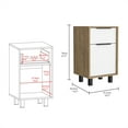 thumbnail image 5 of Knubmt Wood Nightstand with 1 Cabinet and 1 Drawer, Beside Table for Home, Bedroom, White + Brown, 5 of 6