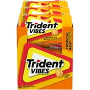 Trident Vibes Tropical Beat Sugar Free Gum, 6 Bottles of 40 Pieces (240 Total Pieces)