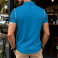 thumbnail image 4 of Hearthz Henley Waffle Polo Shirts for Men with Pocket Button Down Collared Men's Short Sleeve Shirts Business Casual Mens Athletic T Shirts ,Blue M, 4 of 4