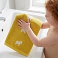 thumbnail image 4 of Unique Bargains 2Pcs Pure Cotton Cute Animal Soft Quick Dry Towels Yellow 28" x 13", 4 of 7