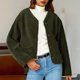 thumbnail image 1 of AUNVITO Women's V-Neck Casual Long Sleeve Jacket Lightweight and Comfortable for Everyday Wear, 1 of 9