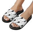 thumbnail image 5 of GZHJMY Stylish Slides for Women Men, Black and White Guitar Soft Flexible Slip-on Sandals Slippers, 5 of 7