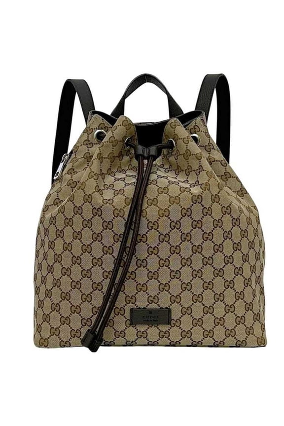 Pre-Owned Gucci Backpack ec-24990 Beige Brown GG Canvas 449175 Leather 527066 GUCCI Rucksack...