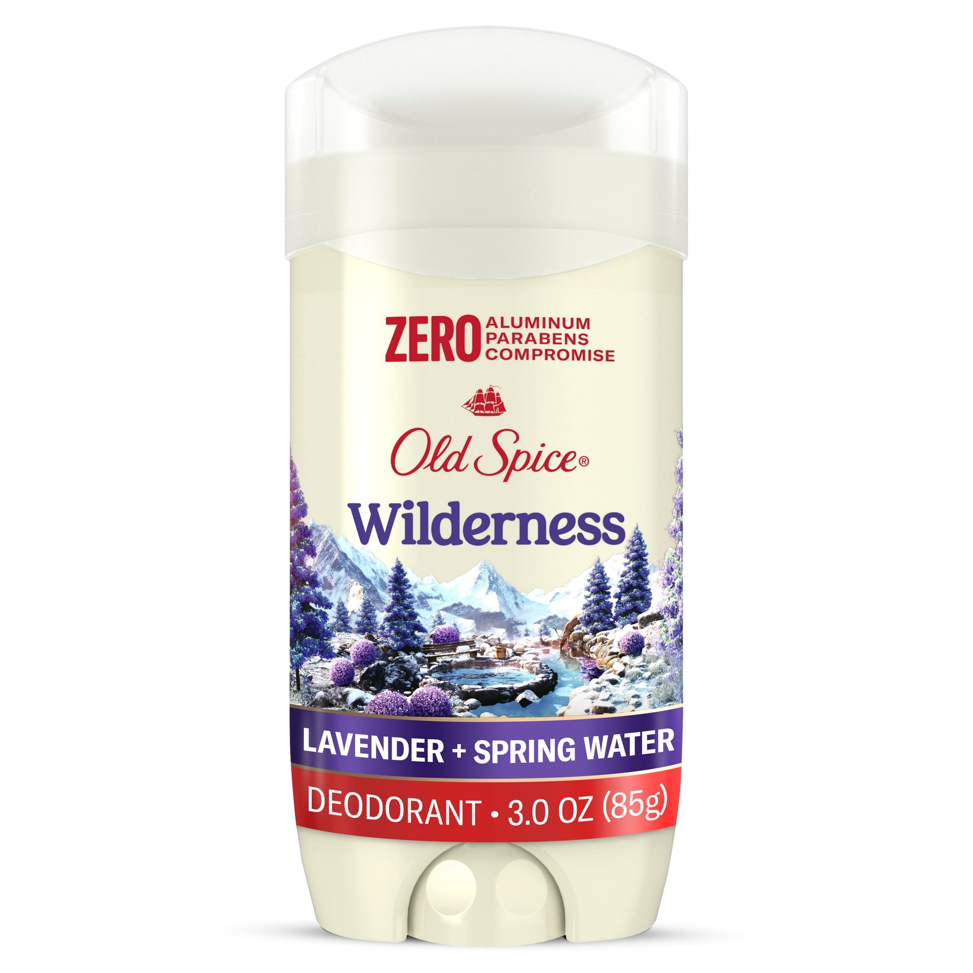 Old Spice Aluminum Free Men's Deodorant, Invisible Solid Stick, Wilderness with Lavender, 3 oz