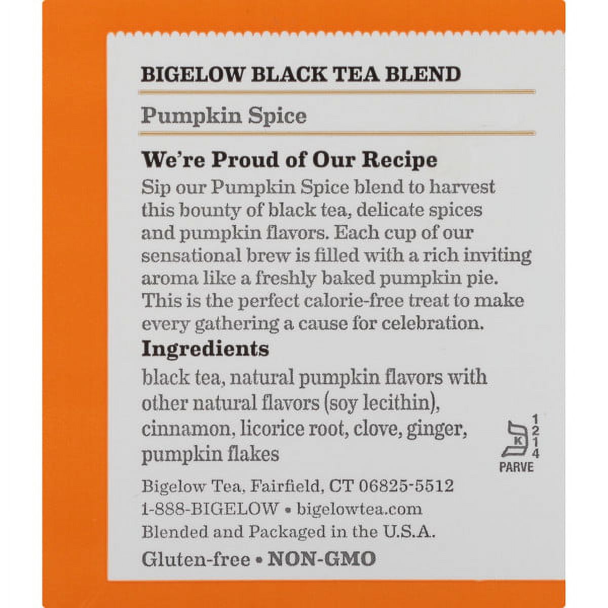 Bigelow  Pumpkin Spice, Black Tea Bags, 18 Count - image 3 of 6