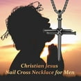thumbnail image 6 of Silver Cross Necklace for Men, Nail Cross Pendat Necklace, Jesus Cross Pendant Christian Gifts for Father Uncle Boyfriend, 6 of 6