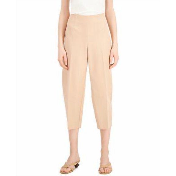 MSRP $70 Alfani Petite Cropped Straight-Leg Pants Fresh Clay Beige Size 14 P