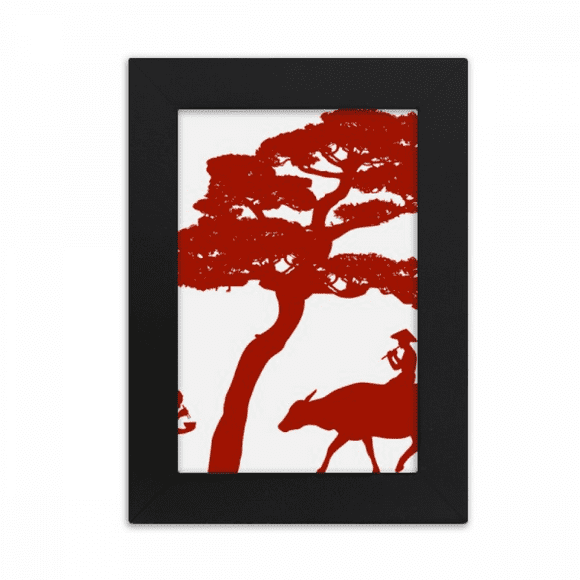 China Cow Tree Culture Outline Desktop Photo Frame Picture Display Art Painting Exhibit