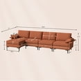 thumbnail image 4 of Costway Modern Modular L-shaped Sectional Sofa w/ Reversible Chaise & 4 USB Ports Red, 4 of 11