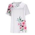 thumbnail image 4 of LVHAOGJOB Chemises à Manches Courtes pour Femmes Grandes Tailles Hauts Col Rond Vacances T-Shirt Doux Imprimé, 4 of 6