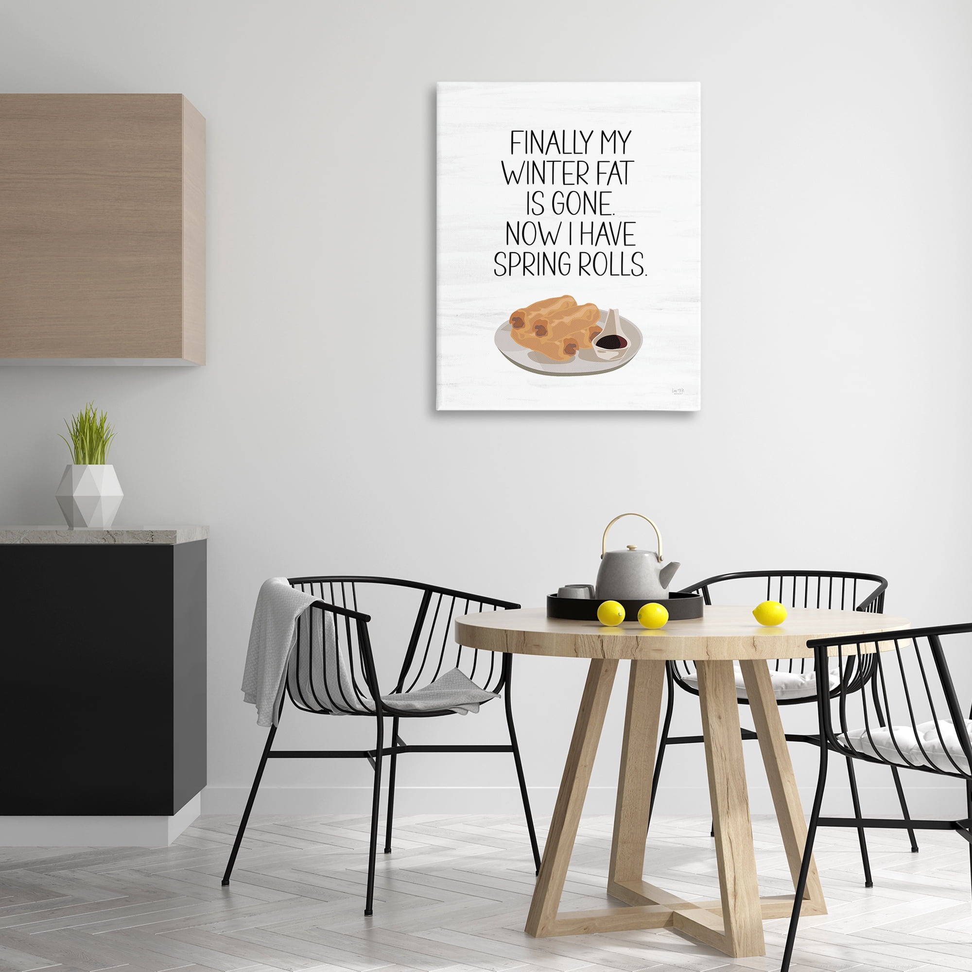 Stupell Industries Funny Spring Rolls Phrase Food & Beverage Painting Gallery Wrapped Canvas Art Print Wall Art, 30 x 40