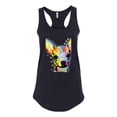 thumbnail image 2 of Wild Bobby Dean Russo Colorful Chihuahua Dog Lover Women Racerback Tank Top, Black, Small, 2 of 5