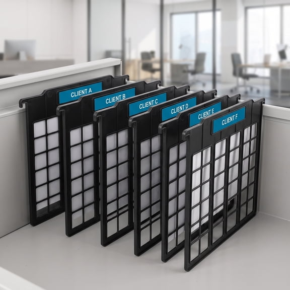 MOKKHNB Black Plastic Hanging File Dividers Spacesaving Home Organizer 6Pcs