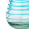 thumbnail image 4 of 10 Strawberry Street Meridia Mexican Glassware, Stemless Wine, Set of 4, Aqua, 4 of 6