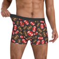 thumbnail image 3 of Men's Boxer Briefs, red brown American football Soft Comfy Mens Underwear Boxer Briefs Breathable With Widen Waist, 3 of 7