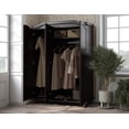 thumbnail image 2 of 100% Solid Wood Kyle 3-Door Wardrobe with Mirrored Door, 2 of 4