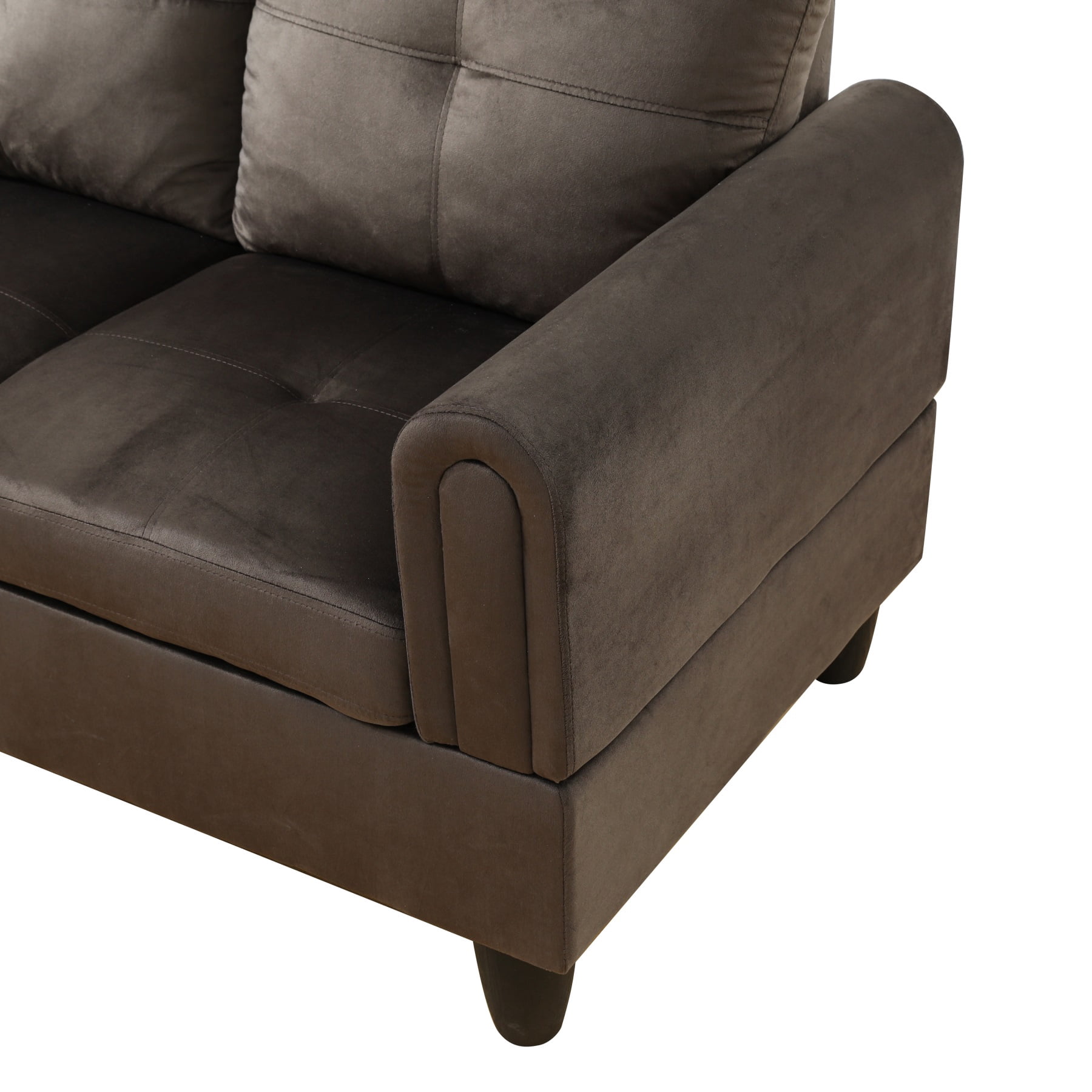Hommoo Sofa Set, Flannel 2-Piece Living Room Sofa Set,Suitable for Home, Dark Brown