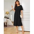 thumbnail image 2 of Ekouaer Cotton Long Nightgowns for Women Plus Size House Dress Short Sleeve Night Gown Crew Neck Casual Nightshirt, 2 of 6