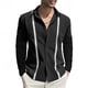 thumbnail image 1 of Camisas de verano para hombre nuevas de 2024, de moda e informales, de color sólido, con empalme, estampado, con botones de solapa, ropa de calle de alta calidad, 1 of 6