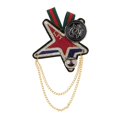 thumbnail image 2 of Fabric Badge Brooch Pin Breastpin Star Tassel Strip Cloth Accessory Cosplay 7.5x6.4cm, 2 of 7