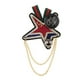 thumbnail image 2 of coser estrella insignia borla cadena tela broche alfileres bisutería Salvador Insignia de tela Broche, 2 of 7