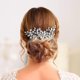 thumbnail image 3 of Tocados de hojas de flores de enredaderas de cristal de boda de plata accesorios para el cabello de boda para novia (plata), 3 of 5