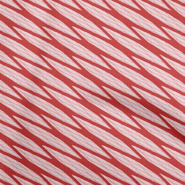 oneOone Tissu en Coton Flex Rouge à Rayures Abstraites Matériel de Couture Tissu Imprimé au Mètre 40 Pouces de Large