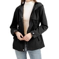 thumbnail image 2 of Mialoley Women Trench Coat, Long Sleeve Hooded Jacket Zipper Button Closure Fall Casual Jacket with Pockets, 2 of 9