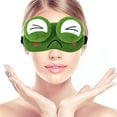 thumbnail image 2 of 3D Frog Cute Cartoon Design Sleeping Eye Blinder Travel Office Snap Soft Plush Eye Mask Green - Sad, 2 of 7