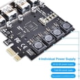 thumbnail image 2 of Carte PCIE USB 3.0 Auto-Alimentée 4 Ports PCI Expressé vers USB Carte d'Extension Super Vitesse 5Gbps PCI-e Hub Contrôleur Adaptateur 4ports Puce PCI, 2 of 5
