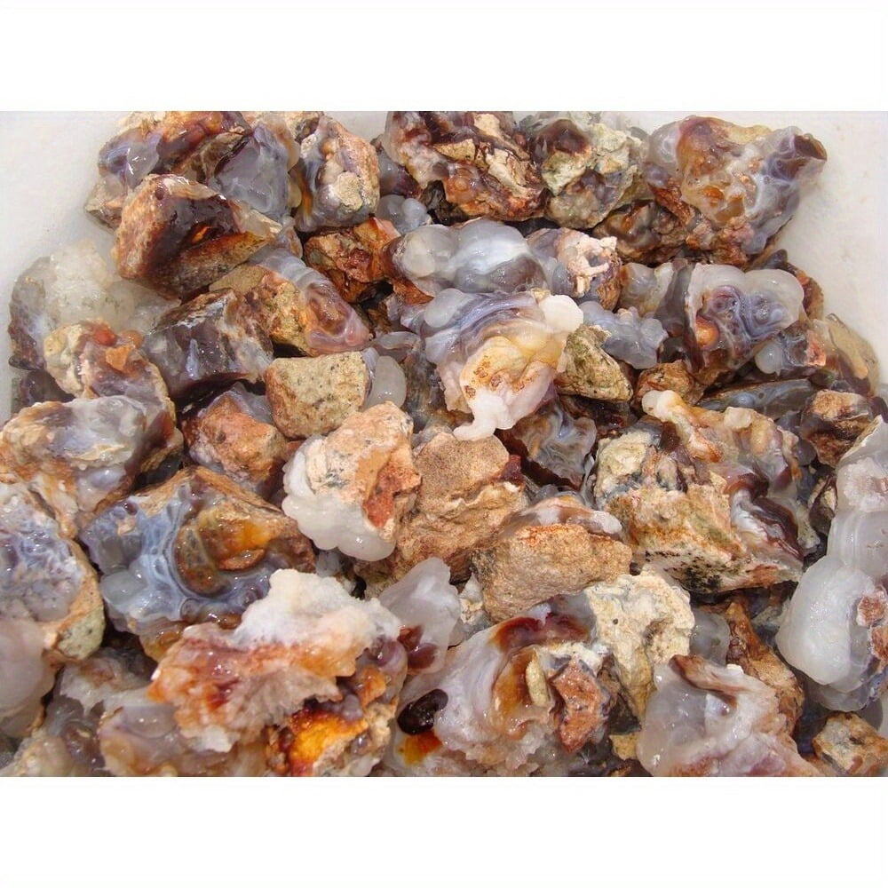 500 Carat Agate Raw Material - Unexcavated Natural Artificial Gemstone Material, Including Free Faced Artificial Gemstones for Collectors, Polishing and Wiring - Jewelry Making Supplies, Natural Arti