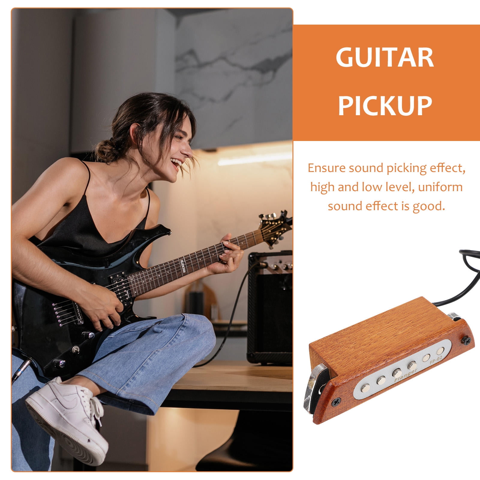 Worgeous 1Pc Portable Folk Guitar Pickup Multipurpose Acoustic Guitar Pickup Accessory ( color)