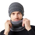 thumbnail image 3 of Thick Winter Hat Scarf Set Double Layer Knit Cap with Long Neck Scarf Warm for Freezing Days Hat Scarf, 3 of 4