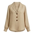 thumbnail image 6 of GUACER Long Sleeve Blouses for Women Casual Cotton Linen Button Down V Neck Loose Elegant Business Clothes, 6 of 6