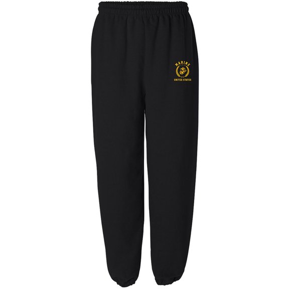 Marines Gold Crest Elastic Bottom Sweatpants with gold print