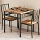 thumbnail image 1 of Yeshouse Juego de mesa de comedor - mesa de cocina con 2 sillas tapiz, mesa de cocina cuadrada para espacio pequeño, apartamento, comedor, ahorro de espacio (asiento MDF), 1 of 8