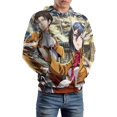 thumbnail image 3 of Attack on Titan Hoodies for Men Women, Unisex Anime Pullover Hooded with Pocket, Adults Long Sleeve Hooded Sweatshirt, S-6XL, 3 of 8