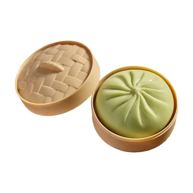 Bun Bao Sensory Fidget Toy with Steamer Container Box Stress Ball U9F8 L2X
