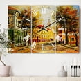 thumbnail image 2 of Designart 'Ancient Vitebsk in Autumn' Mediterranean Wall Clock, 2 of 3