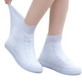 thumbnail image 2 of Fundas para zapatos de lluvia, impermeables, a prueba de polvo, reutilizables, cubiertas para zapatos de silicona gruesas para mujeres, hombres, blancas, hasta la mitad de la pantorrilla, tallas, 2 of 10
