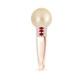 thumbnail image 3 of ANGARA Golden South Sea Cultured Pearl Ring with Rubies in 14K Rose Gold for Women | June Birthstone, Birthday, Anniversary, Jewelry Gift for Women | Pearl Ring, 3 of 9
