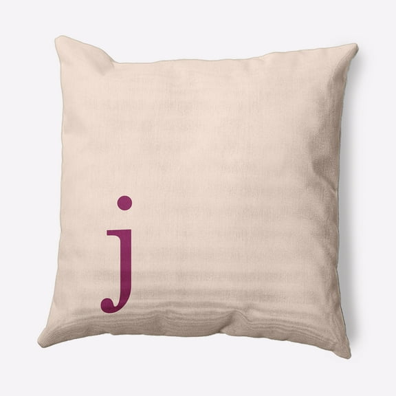 Simply Daisy 16" x 16" Modern Monogram Decorative Throw Pillow, Dusty Rose