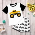 thumbnail image 2 of NIEWTR Toddler Summer Pjs Outfit For 5-6 Years Outfit Toddler Boy Summer Short Sleeves T-Shirt Tank Tops Elastic Shorts Set 2Pcs 2PCS Set Dailywear Set, 2 of 6