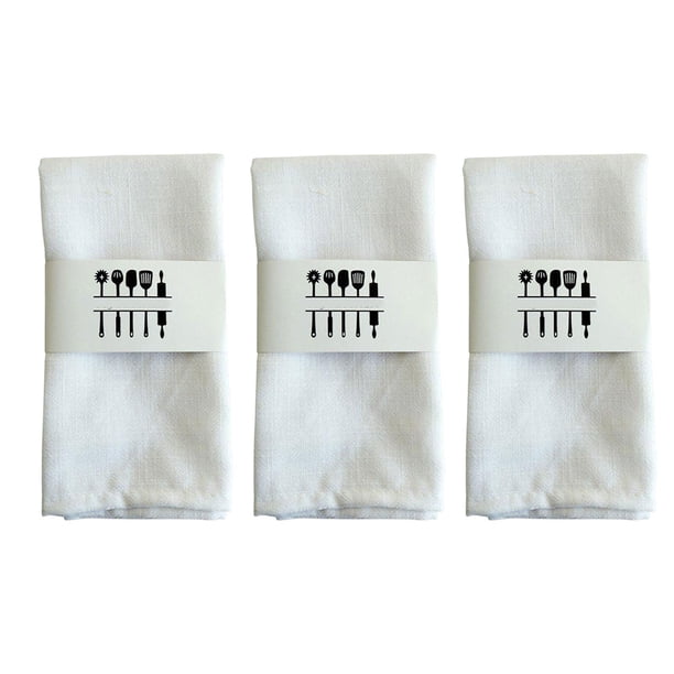 3 servilletas de tela lavables para mesa de comedor, mantel individual, mantel para vajilla Blanco