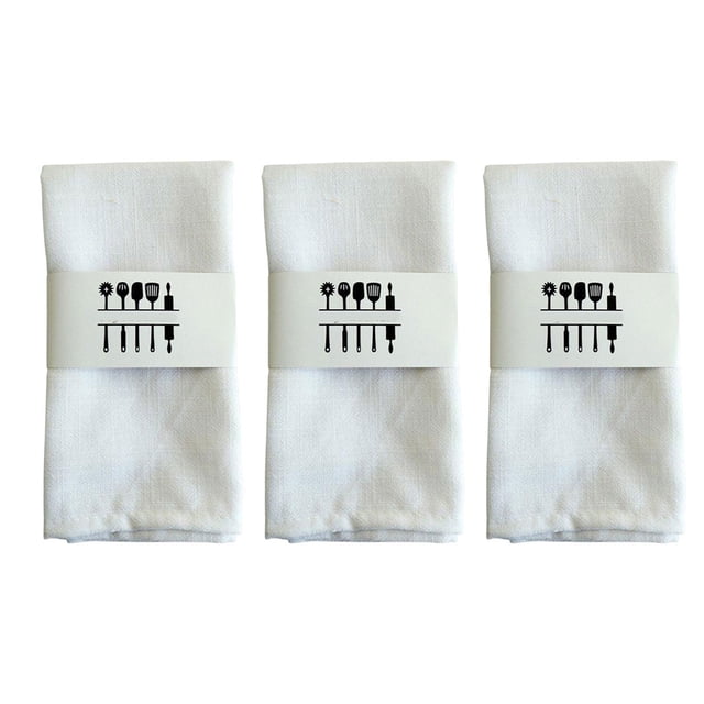 DOLITY 3Pcs Washable Cloth Napkins Dinner Napkins Dining Table Mat for Banquet Kitchen White