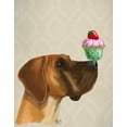 thumbnail image 2 of Fab Funky 15x18 Black Ornate Wood Framed with Double Matting Museum Art Print Titled - Great Dane and Cupcake, 2 of 4