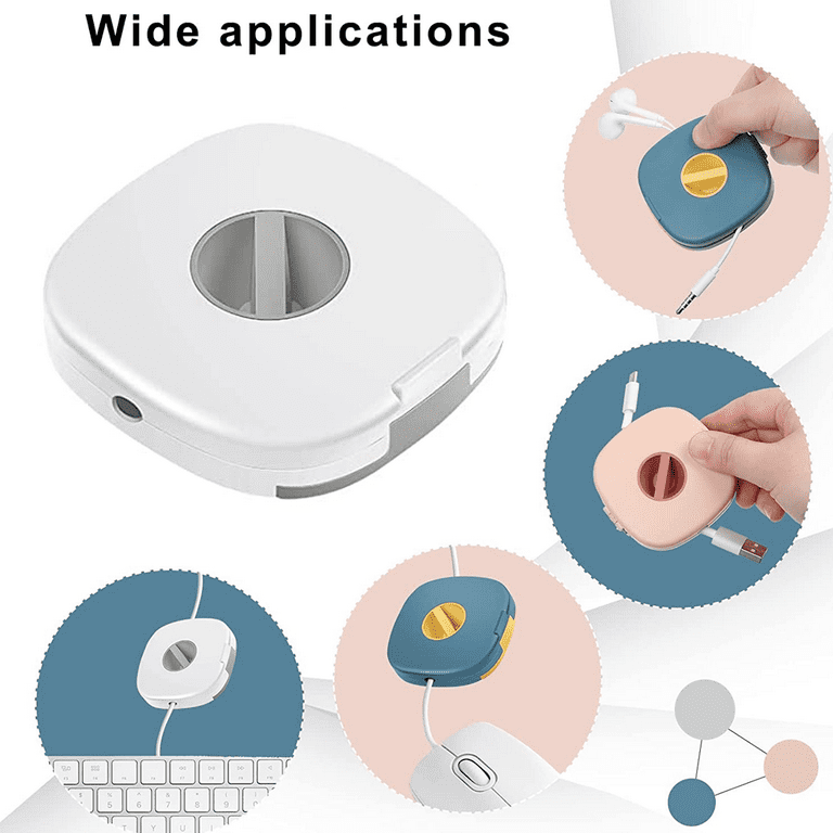 6 Pieces Retractable Cable Management Charging Cord Organizer Phone Cord  Holder Retractable Cable Reels Small Winder Case for Usb Cable Headset Cord  Mouse Wire Charger Cable 